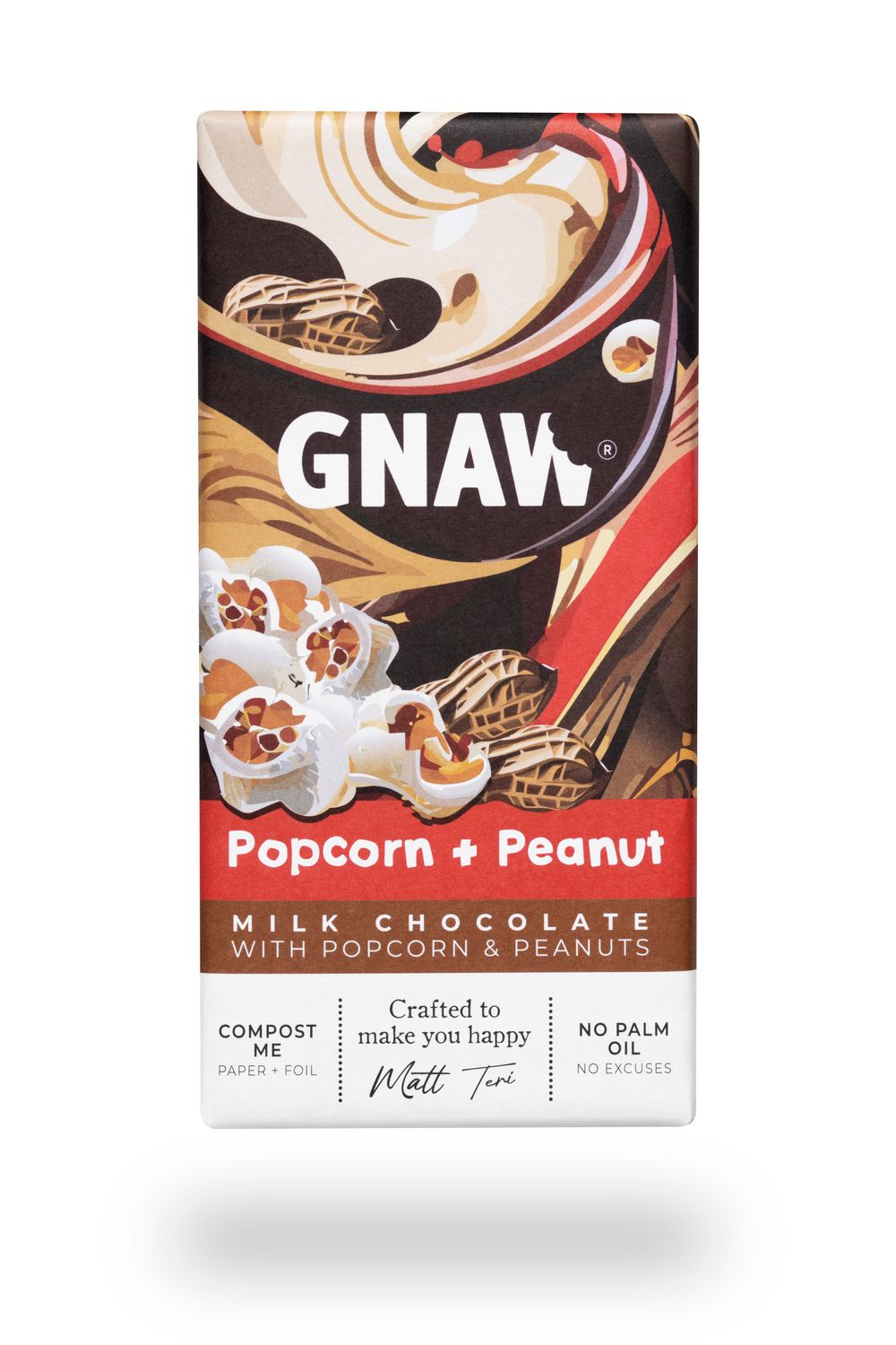 Gnaw Popcorn and Peanut Milk Chocolate Bar