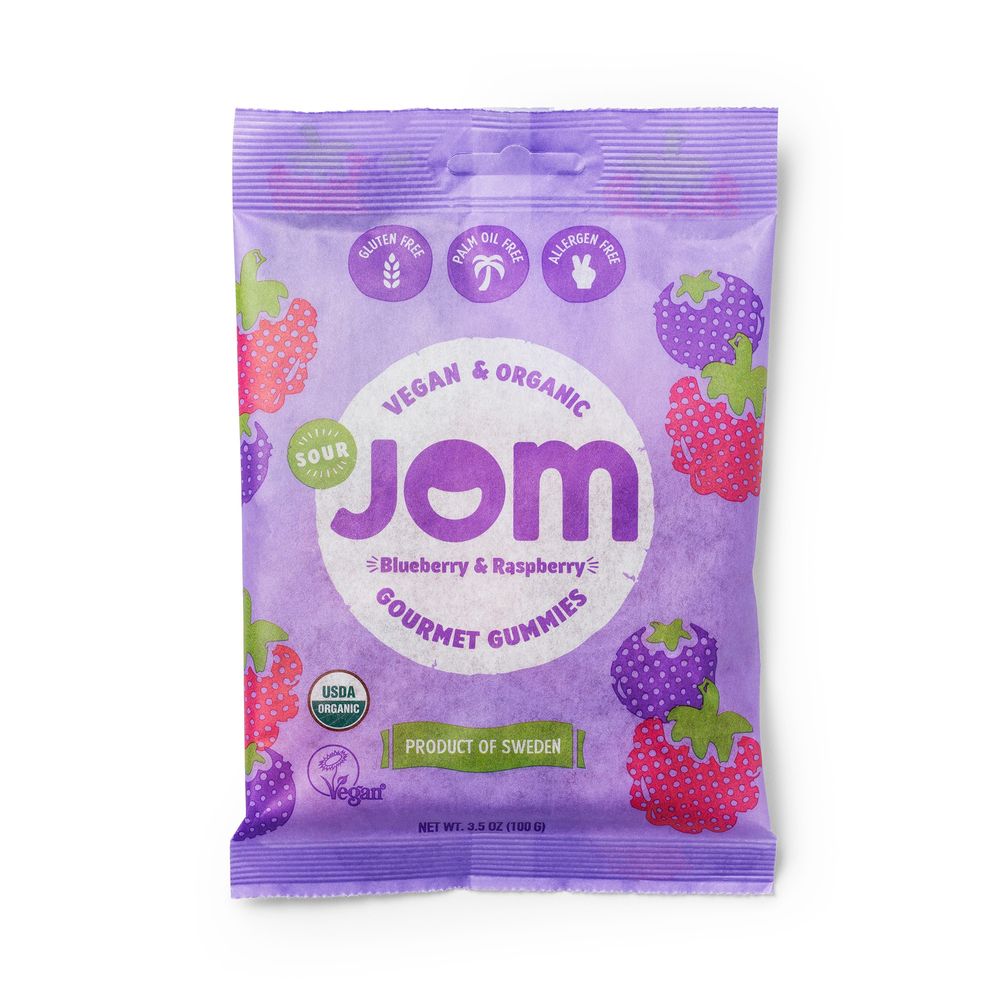 JOM Sour Blueberry + Raspberry Gummies