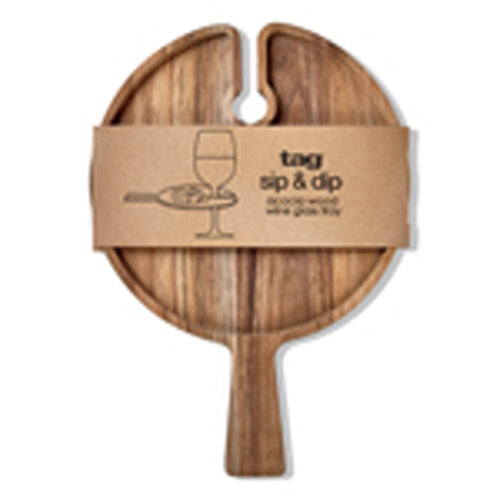 Acacia Wine Glass Tray