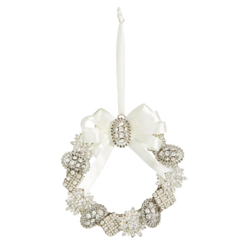 Silver Vintage Brooch Wreath Ornament