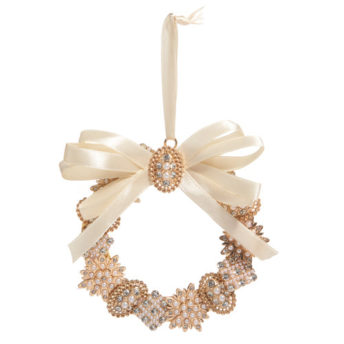 Gold Vintage Brooch Wreath Ornament