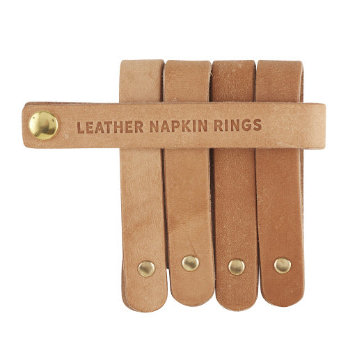Set of 4 Leather Napkin Rings
