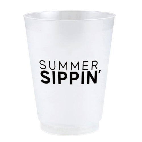 Summer Sippin' Frosted Plastic Cups