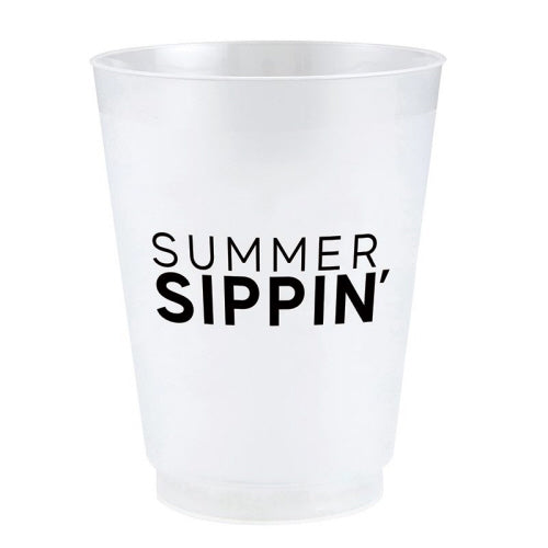 Summer Sippin' Set of 6 Frosted Plastic Cups