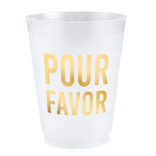 Pour Favor Set of 6 Frosted Plastic Cups