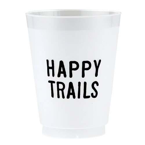 Happy Trails Frosted Plastic Cups