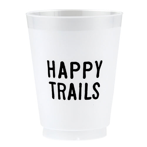 Happy Trails Set of 6 Frosted Plastic Cups