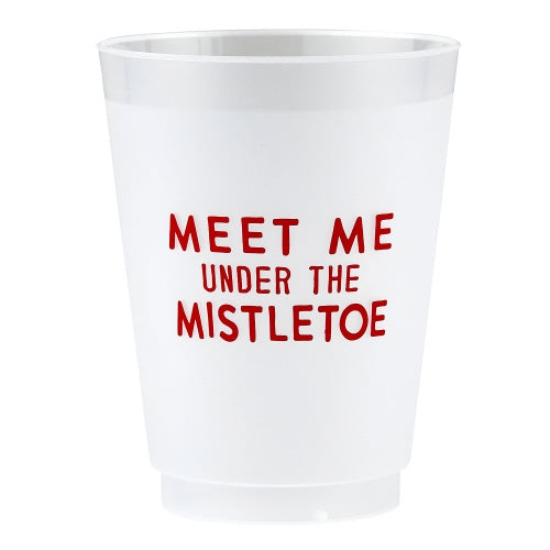 Under the Mistletoe Set of 8 Frosted Plastic Cups