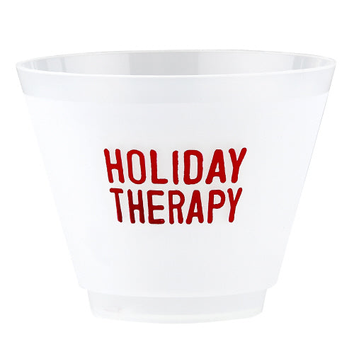 Holiday Therapy 8 Frosted Plastic Cups