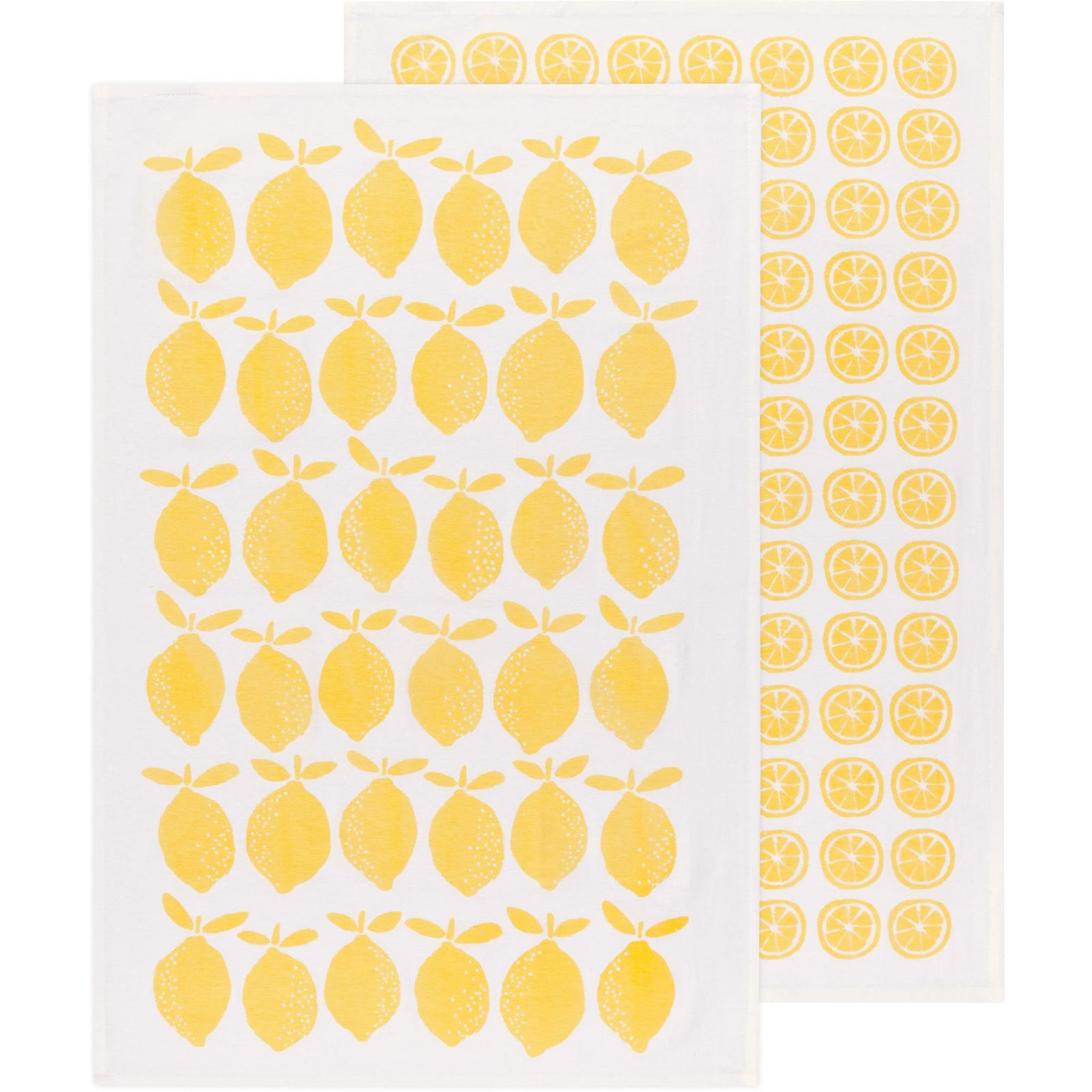 S/2 Lemon Print Flour Sack Kitchen Towels