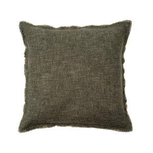 Frayed Forest Linen Pillow