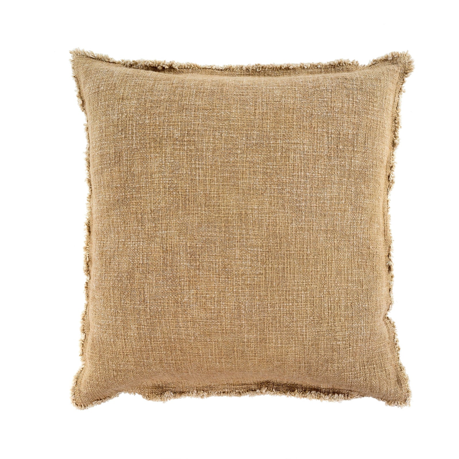 Frayed Sand Linen Pillow