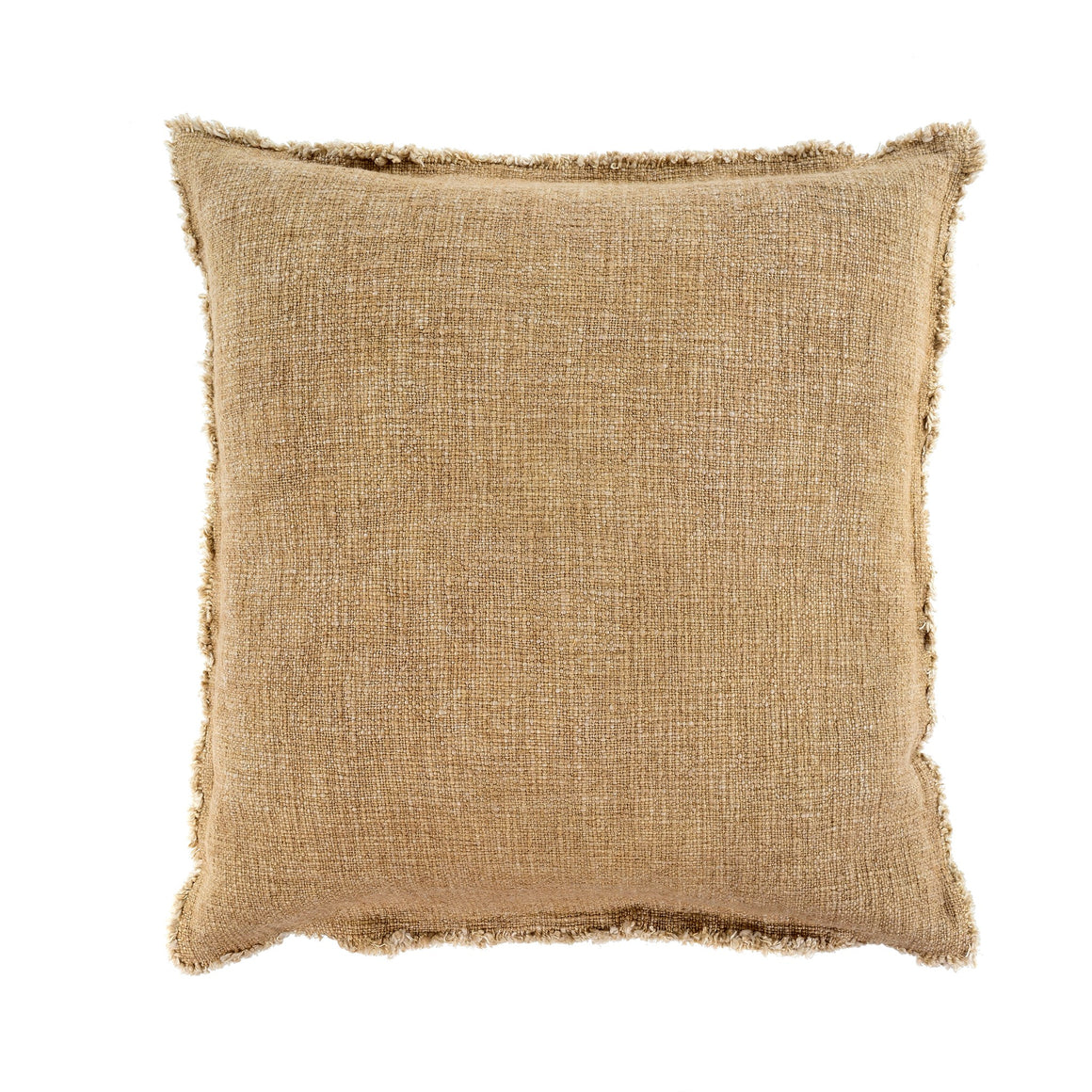 Frayed Sand Linen Pillow