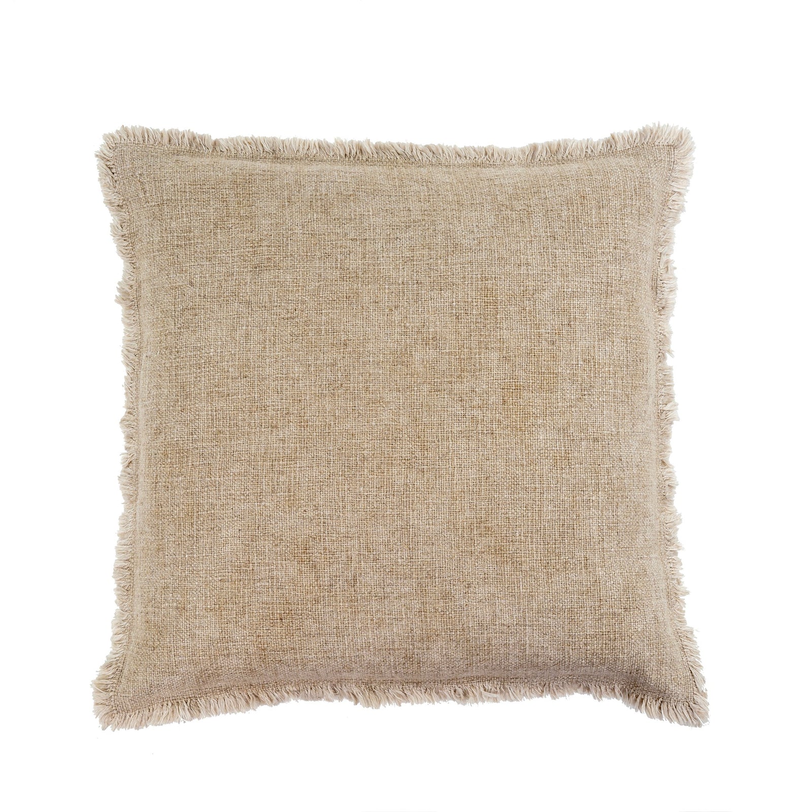 Frayed Natural Linen Pillow