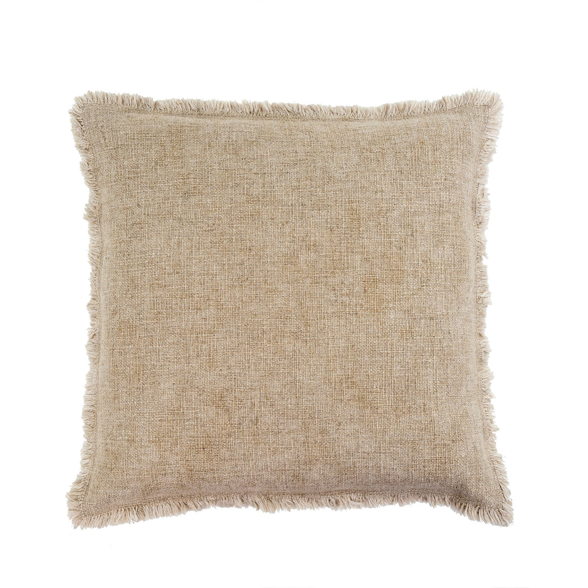 Frayed Natural Linen Pillow