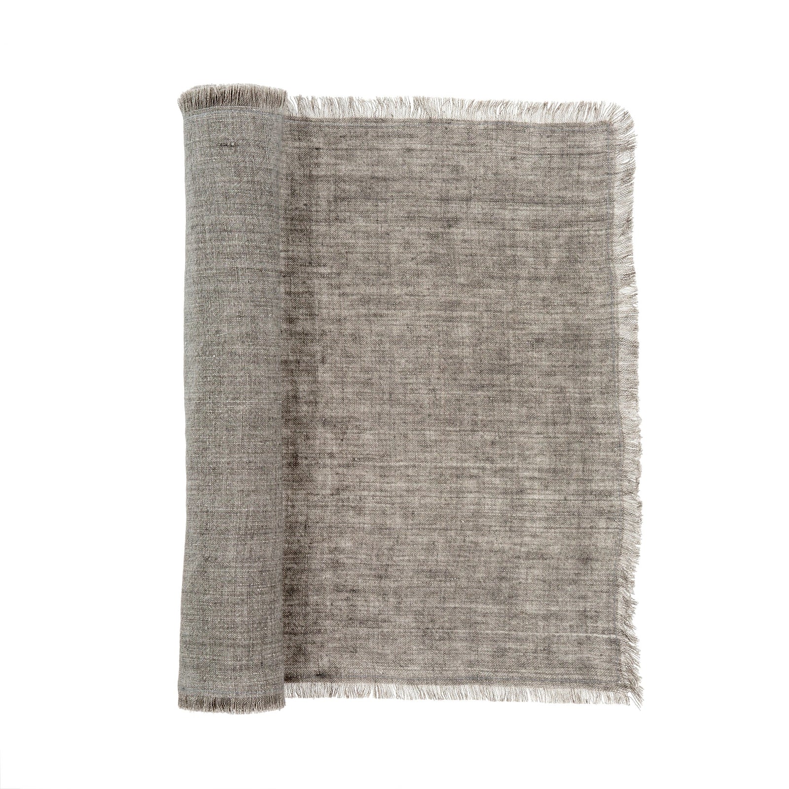 Warm Grey Linen Table Runner