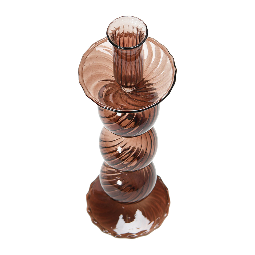 Brown Glass Taper Holder