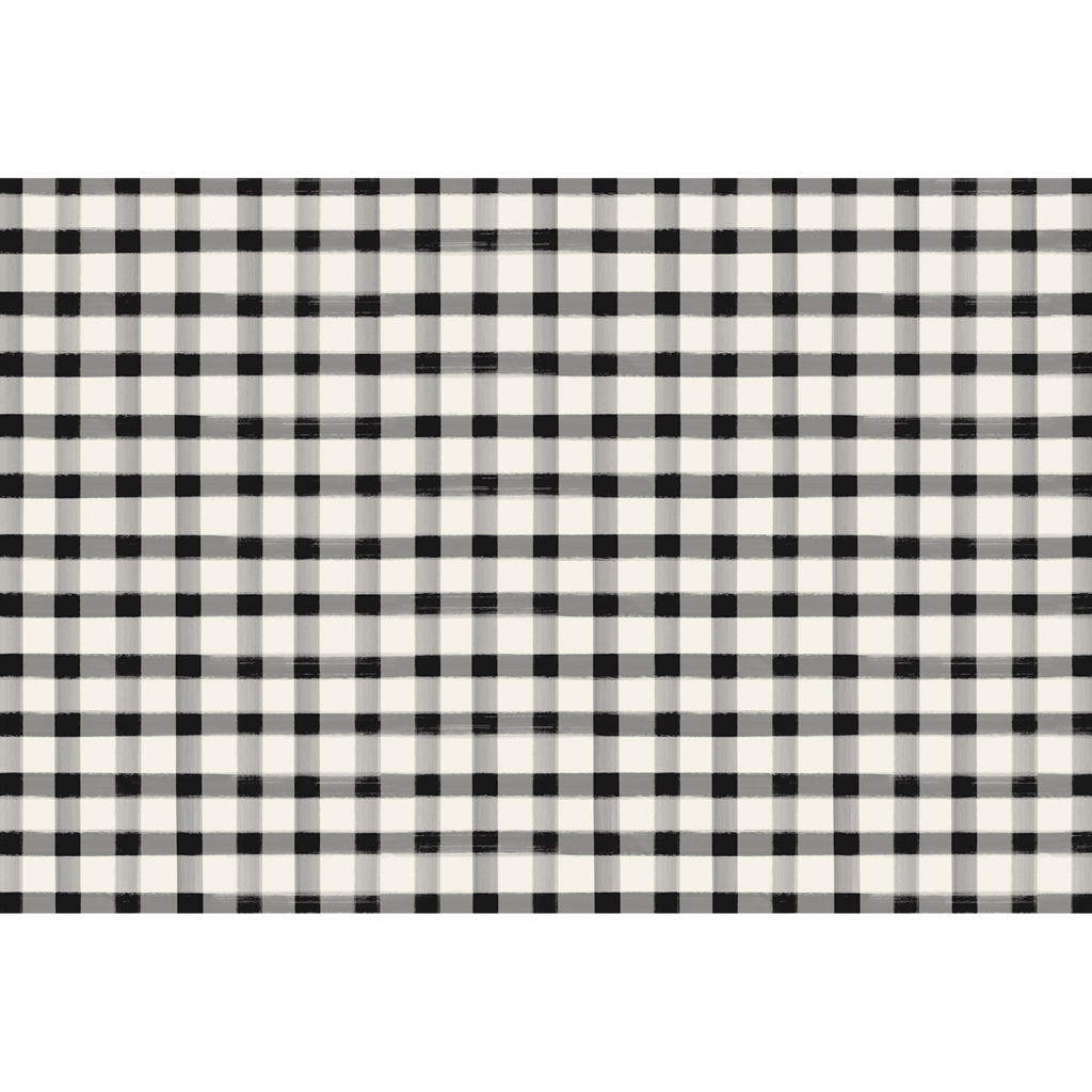 Black Painted Check Placemat