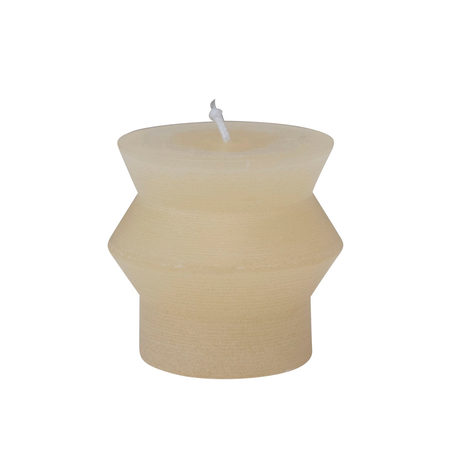 Geo Cream Pillar Candle - Short