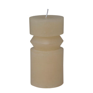 Geo 1 Cream Pillar Candle - Medium