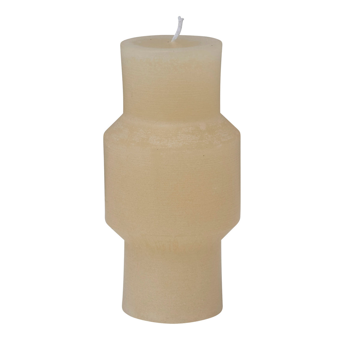 Geo 2 Cream Pillar Candle - Medium