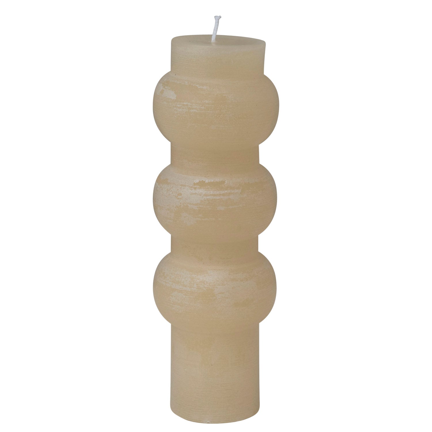 Geo Cream Pillar Candle - Tall