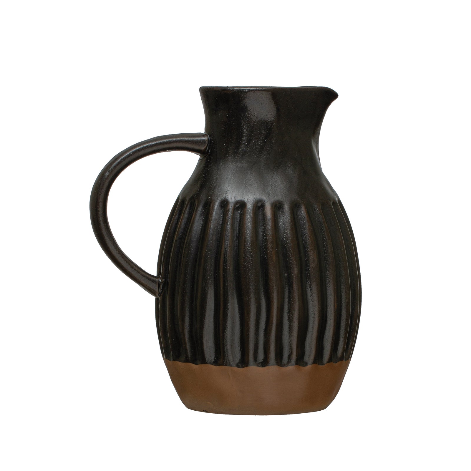 Ribbed Stoneware Pitcher