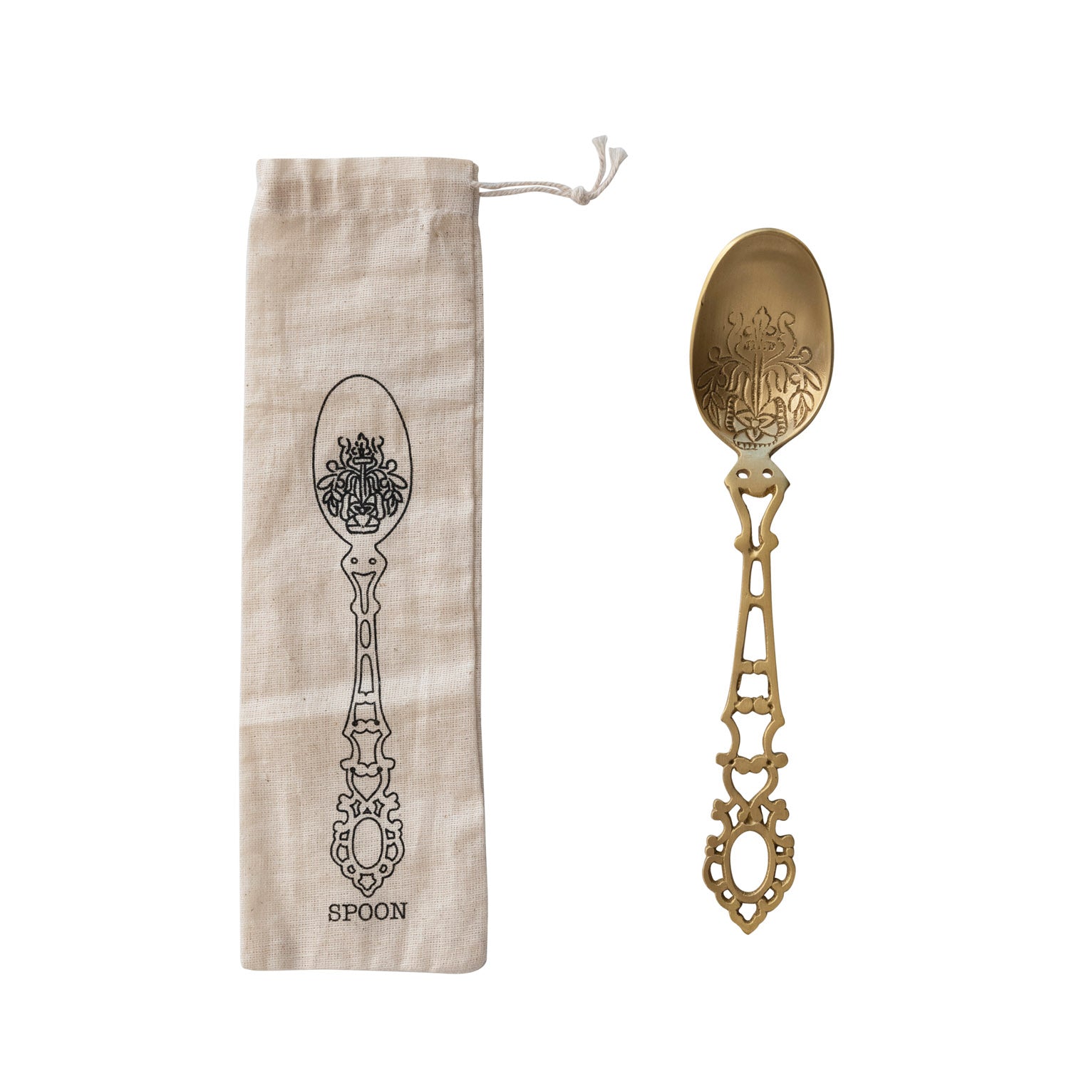 Etched Brass Spoon