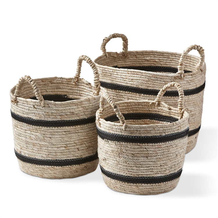 Striped Round Baskets