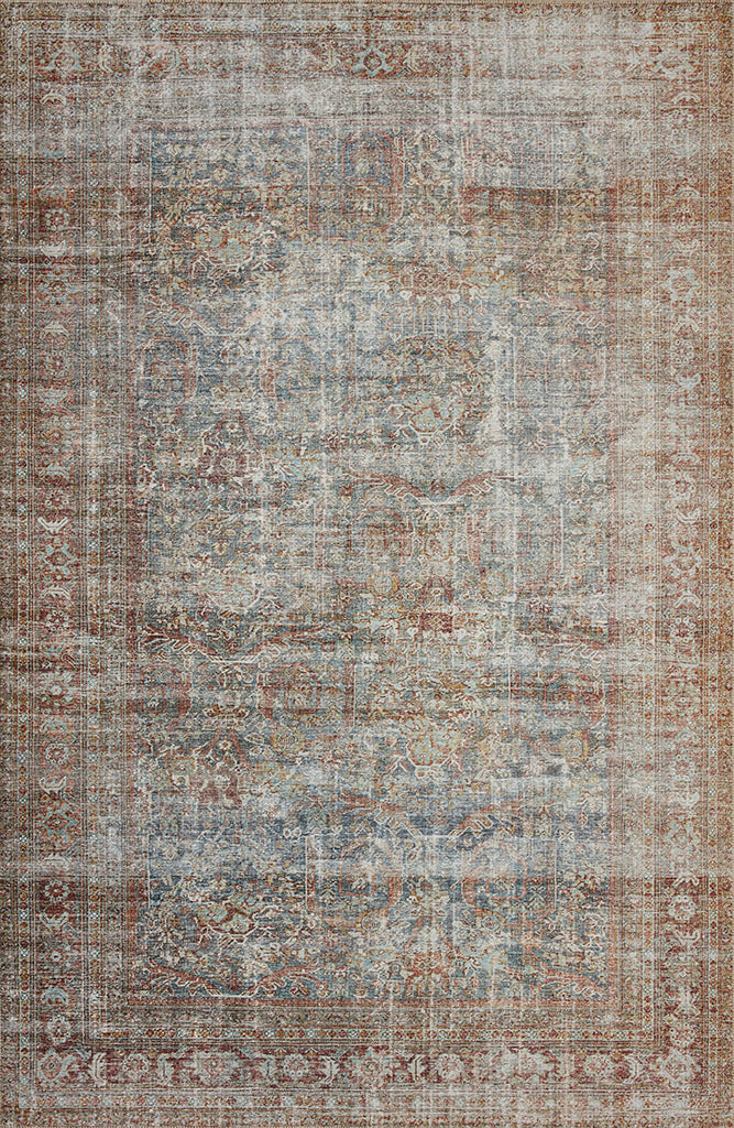 Jules Area Rug - Lagoon/Brick