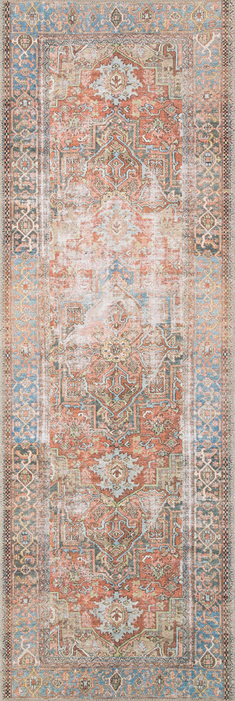 Loren Area Rug - Terracotta/Sky