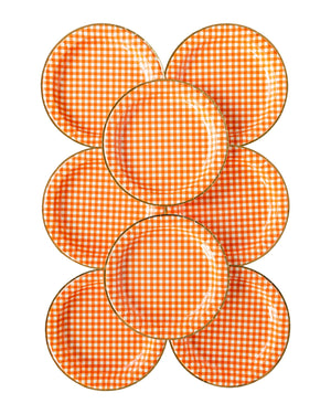 Harvest Orange Gingham Plate