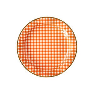 Harvest Orange Gingham Plate