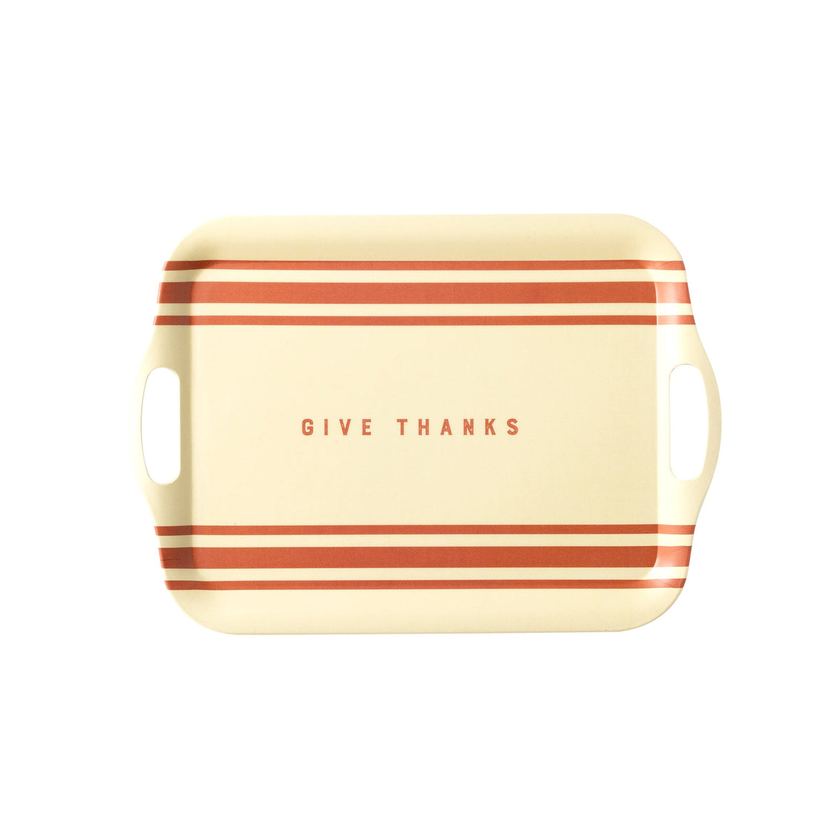 Give Thanks Striped Reusable Bamboo Tray