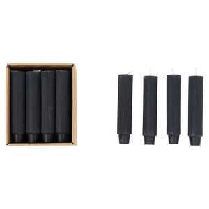 Black Pleated Taper Candle