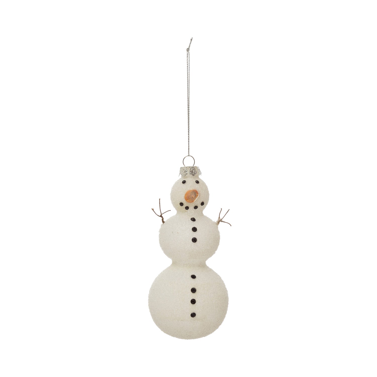Frosty Glass Snowman Ornament